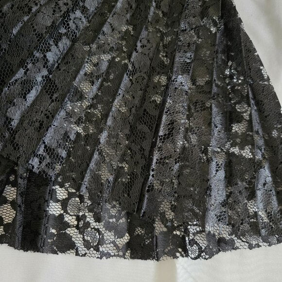 Free People Pretty Pleats Lace Skirt SZ 4 Black - Picture 6 of 14